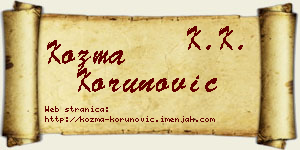 Kozma Korunović vizit kartica